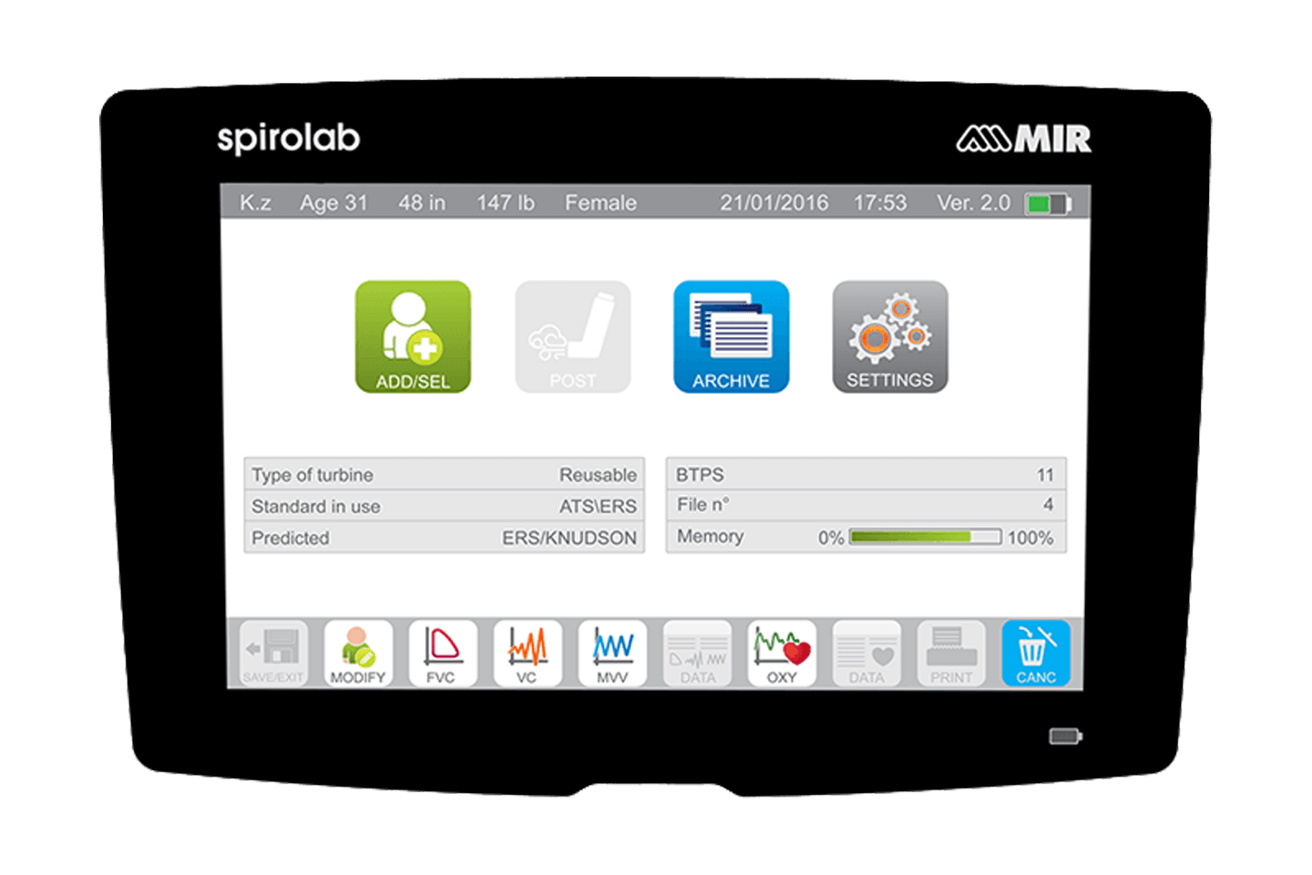 Spiromètre SPIROLAB MIR – Image 3