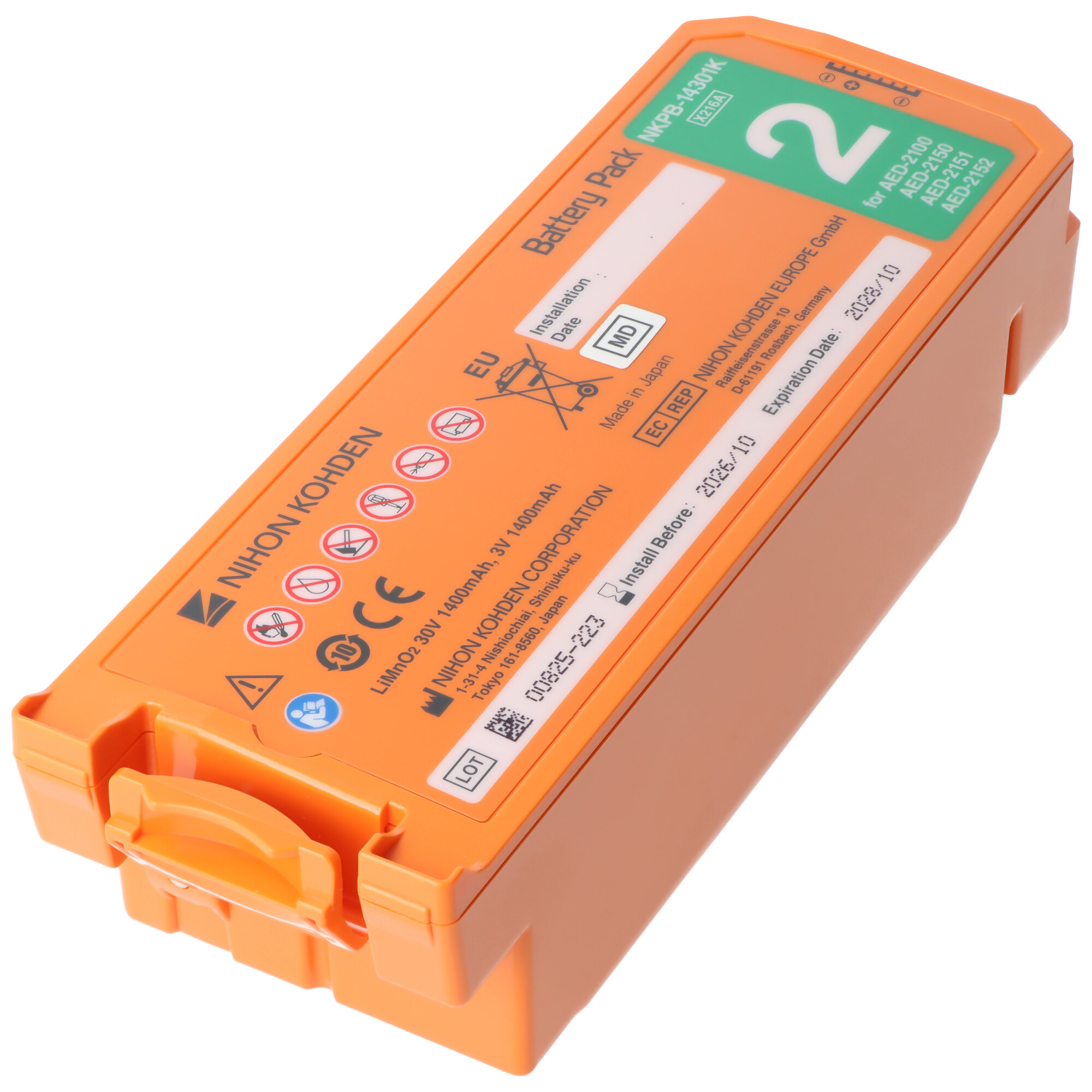 Batterie AED 2100 - Nihon Kohden SB-210-VK – Image 2